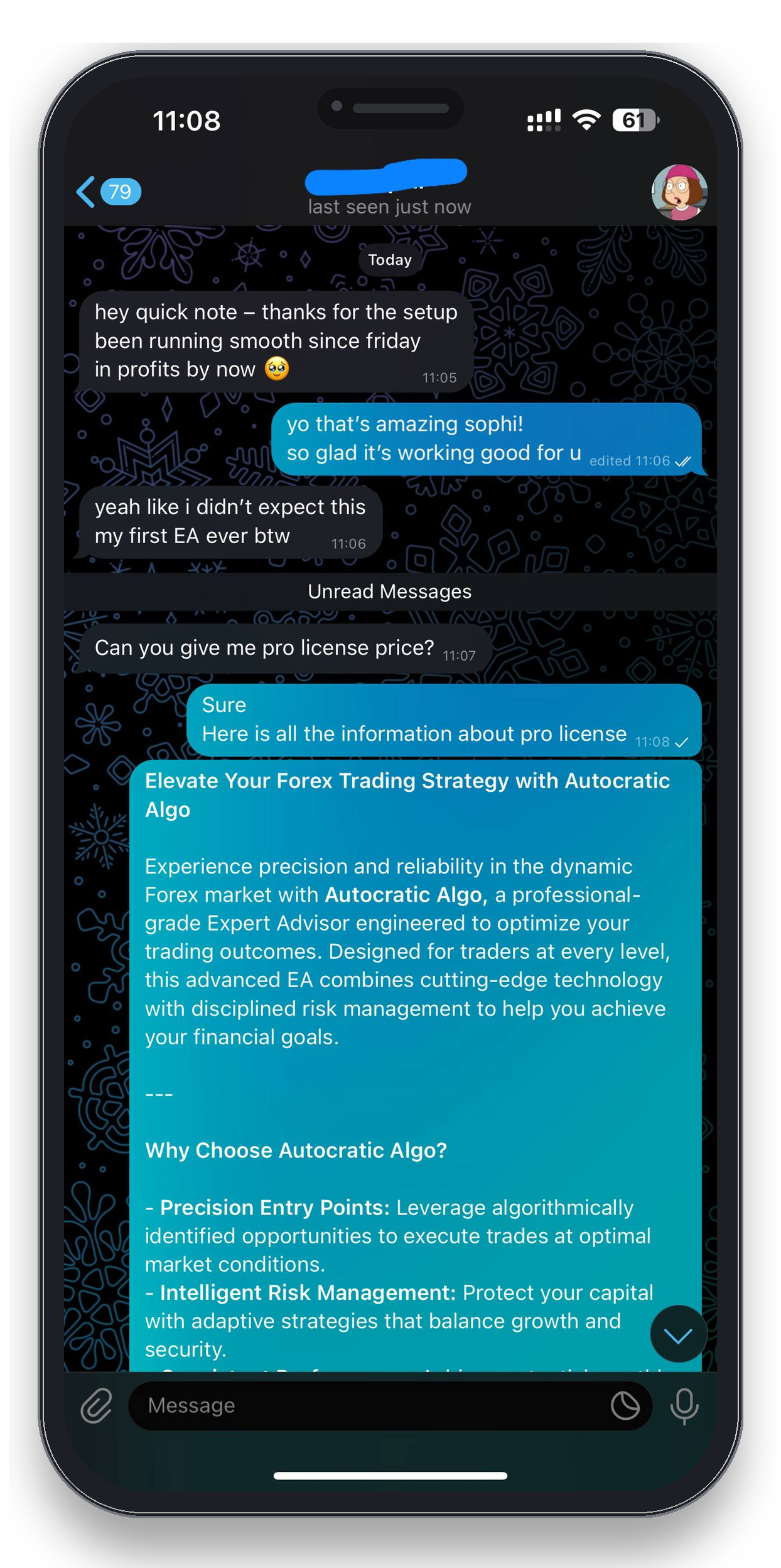 Client review 4 — verified trading result from Telegram community