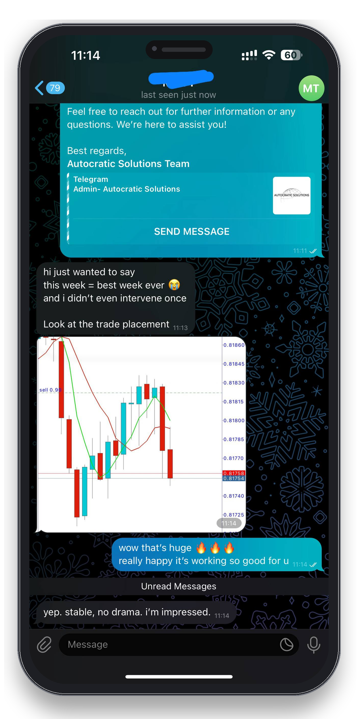 Client review 6 — verified trading result from Telegram community